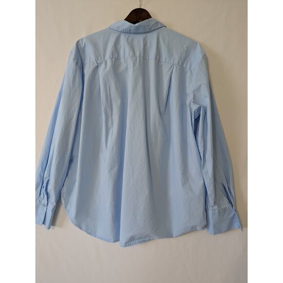 Loft Rosette Poplin Everyday Relaxed Shirt Light Blue in Lakeside Mist Size XL‎ - Picture 5 of 10